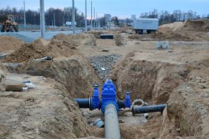 potholing services burying pipe construction project 